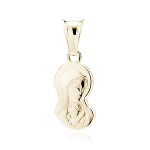 Srebrny (pr.925) pozłacany medalik Madonna z dzieciątkiem