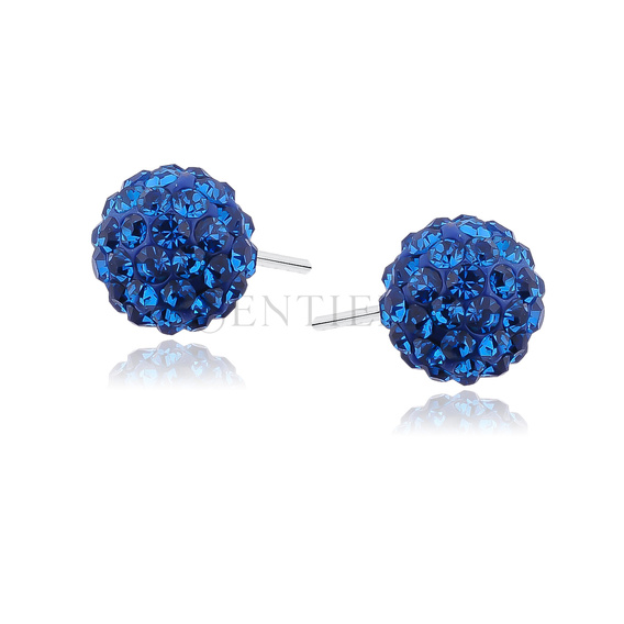 Kolczyki kulki 8mm capri blue