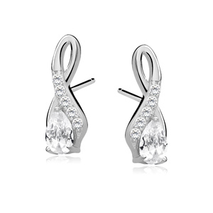 Srebrne pr.925 kolczyki cyrkonia biała