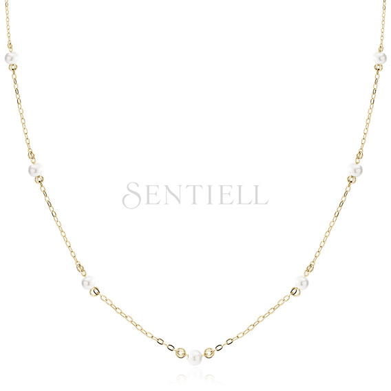 Srebrny pozłacany choker pr.925 z perłami