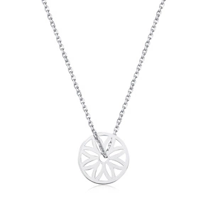 Srebrny naszyjnik pr.925 - kółeczko z ażurowym kwiatkiem