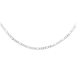 Łańcuszek diamentowany figaro płaskie pr. 925 Ø 080 rodowany