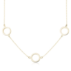 Srebrny naszyjnik pr.925 pozłacany - trzy kręgi