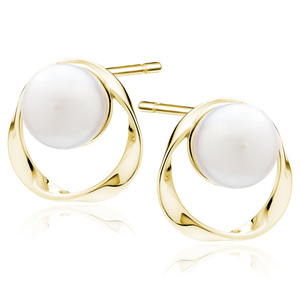 Srebrne pozłacane kolczyki pr. 925 z perłami
