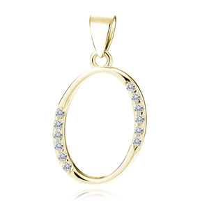 Srebrna pozłacana zawieszka pr.925 literka O