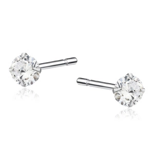 Srebrne kolczyki pr.925 Cyrkonia okrągła średnica 4mm