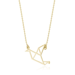 Srebrny naszyjnik pr.925 - Origami turkawka pozłacana