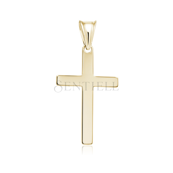 Srebrny pr. 925 pozłacany krzyżyk o prostych ramionach 30 x 14 mm