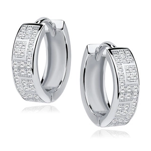 Srebrne kolczyki pr.925 kółka z cyrkoniami