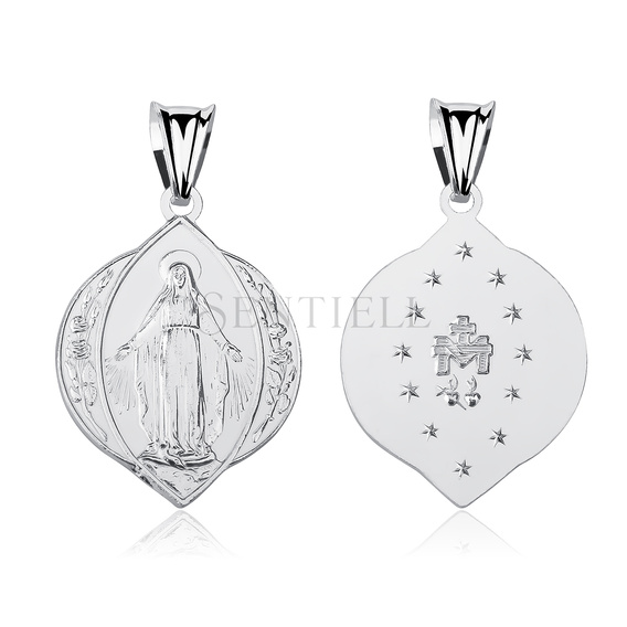Srebrny pr. 925 medalik Matka Boska Cudowna 36 x 20 mm
