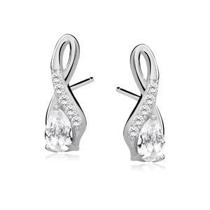 Srebrne pr.925 kolczyki cyrkonia biała