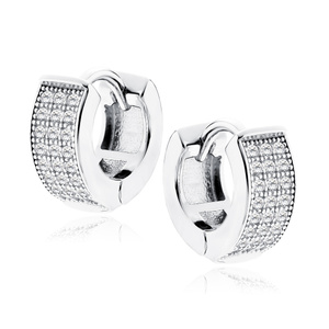 Srebrne kolczyki pr.925 kółka z cyrkoniami