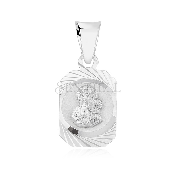 Srebrny pr. 925 medalik Matka Boska Częstochowska 20 x 8 mm