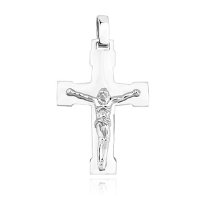 Srebrny pr. 925 krzyżyk z figurą 44 x 24 mm