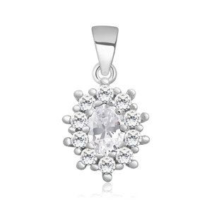 Srebrna zawieszka pr.925 z białą cyrkonią - karmazycja