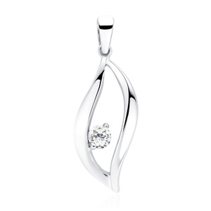 Srebrna zawieszka pr.925 Cyrkonia biała