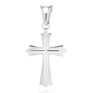 Srebrny pr. 925 krzyżyk rodowany diamentowany 33 × 17 mm