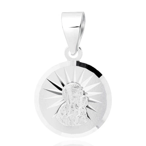 Srebrny pr. 925 medalik Matka Boska Częstochowska 14 mm