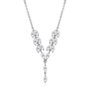 Srebrny, stylowy, ślubny naszyjnik pr.925 z cyrkoniami.