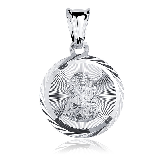 Srebrny pr. 925 medalik Matka Boska Częstochowska 21 x 13 mm