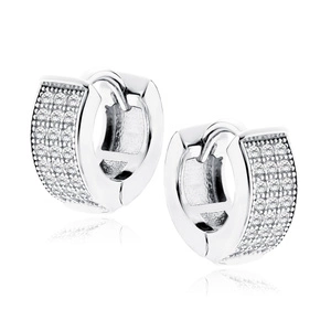 Srebrne kolczyki pr.925 kółka z cyrkoniami