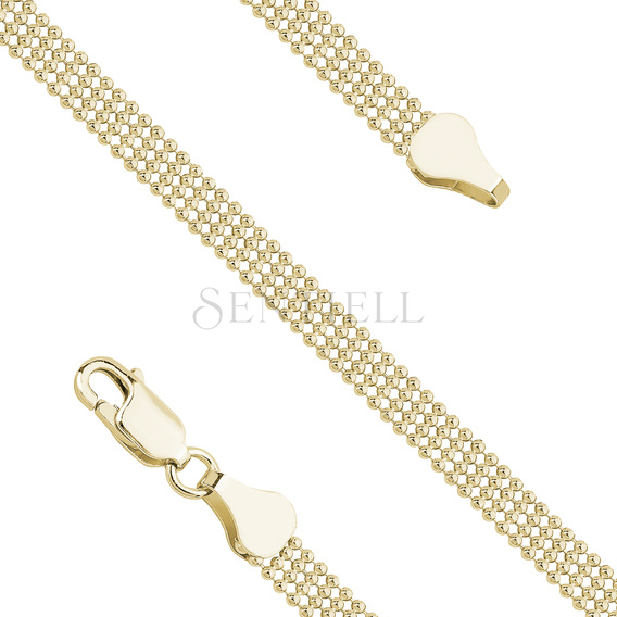 Pozłacana bransoletka srebrna 925 Bead Laser 4FG