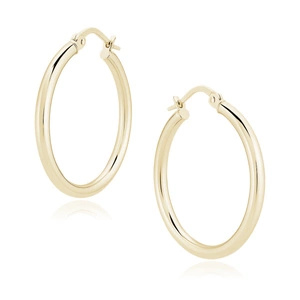 Srebrne kolczyki kółka - wysoki połysk, pozłacane