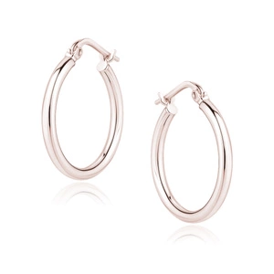 Srebrne kolczyki kółka - pozłacane różowym złotem, wysoki połysk