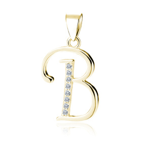 Srebrna pozłacana zawieszka pr.925 literka B
