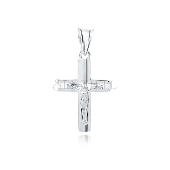 Srebrny pr. 925 krzyżyk rodowany 26 x 13 mm