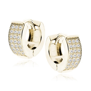 Srebrne pozłacane kolczyki pr.925 kółka z cyrkoniami