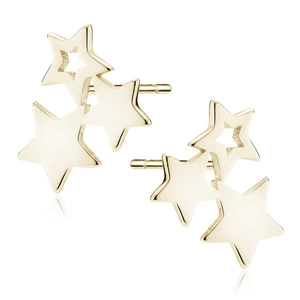 Srebrne pozłacane kolczyki pr.925 - gwiazdy