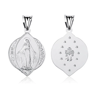Srebrny pr. 925 medalik Matka Boska Cudowna 36 x 20 mm