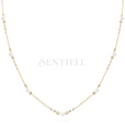Srebrny pozłacany choker pr.925 z perłą