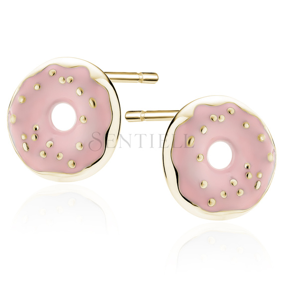 Srebrne pozłacane kolczyki pr.925 emaliowane - donuty
