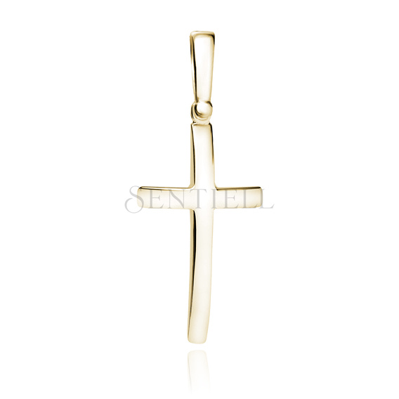 Srebrny pr. 925 pozłacany krzyżyk wypukły 33 x 13 mm