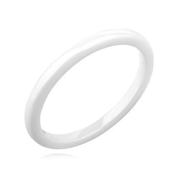 Biały pierścionek ceramiczny 2mm