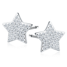 Srebrne kolczyki pr.925 gwiazdy z białymi cyrkoniami