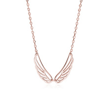 Srebrny naszyjnik pr.925 skrzydła różowe złoto
