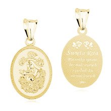 Srebrny pozłacany medalik pr.925 - Święta Rita