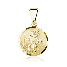 Srebrny pozłacany medalik pr.925 Święty Krzysztof