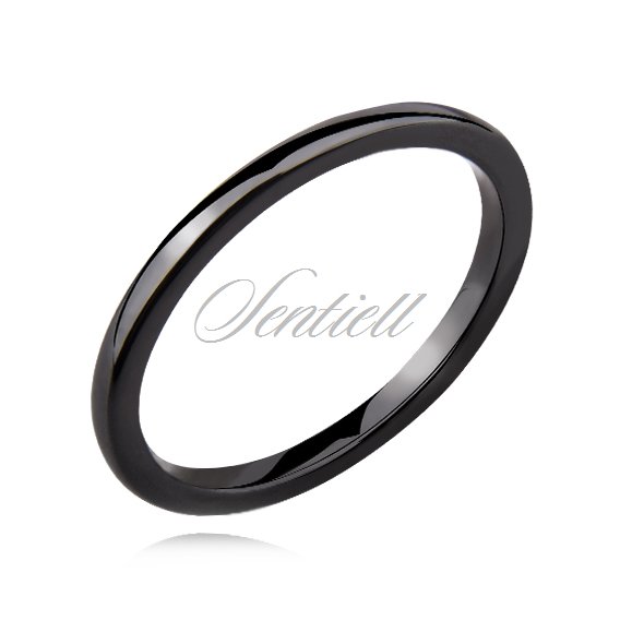 Czarny pierścionek ceramiczny 2mm