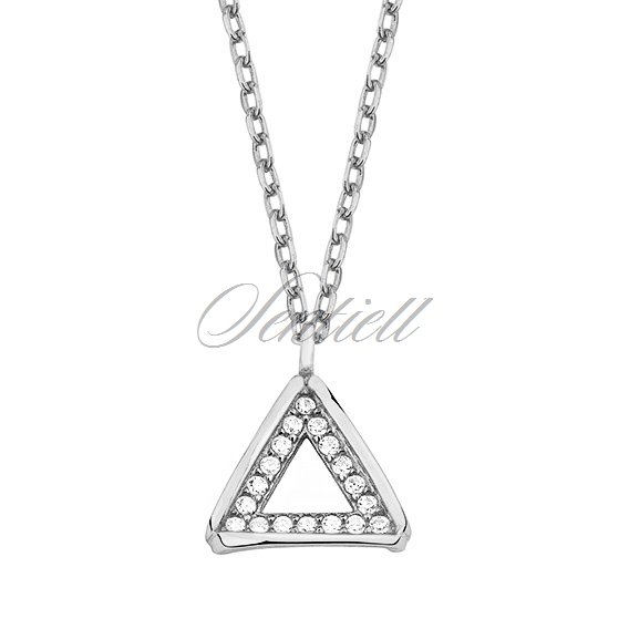 Srebrny naszyjnik pr.925 - trójkąt z cyrkoniami