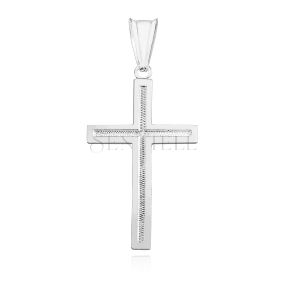 Srebrny (pr.925) krzyżyk diamentowany