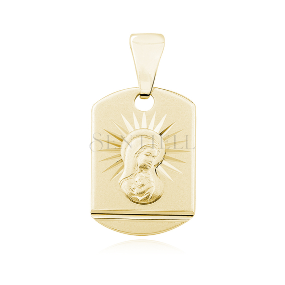 Srebrny (pr.925) pozłacany medalik Matka Boska Madonna