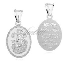 Srebrny medalik pr.925 - Święta Rita